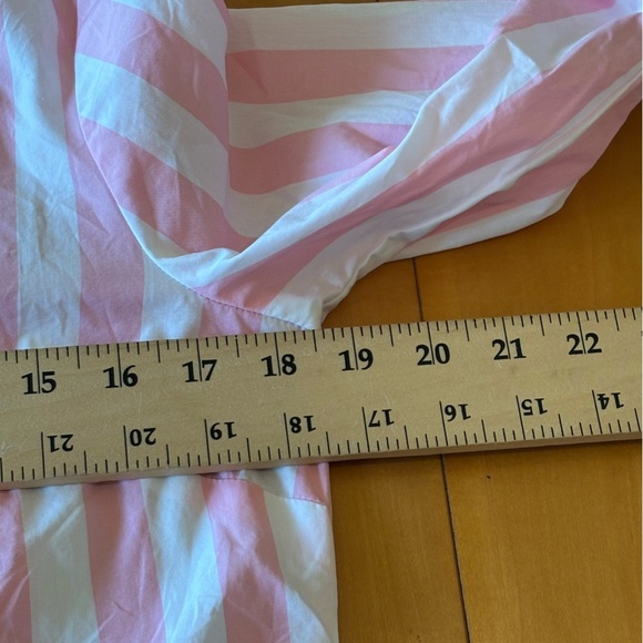 Thomas Mason for J Crew XS Preppy pink and white stripe pop over shirt top - Picture 5 of 8